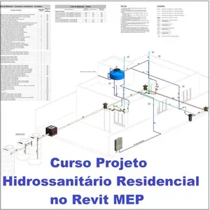 Capa: Projeto Hidrossanitário Revit MEP: Baixar Curso Willian Alves
