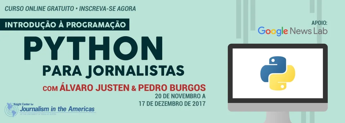 Capa: Python para Jornalistas: Baixar Curso Completo 2017 U. Texas