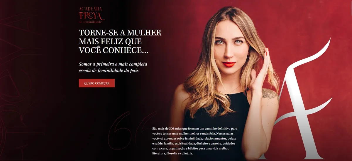 Capa: Academia Freya de Feminilidade: Baixar Curso Nicole Mallmann Completo