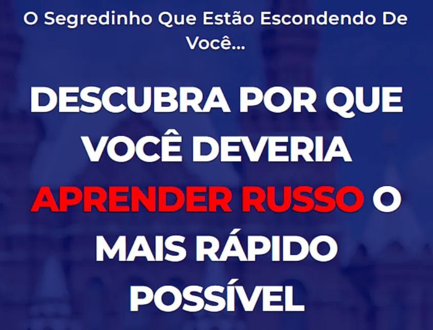 Capa: Russo em 2 Horas Raíam Santos: Baixar Curso Completo e Rápido